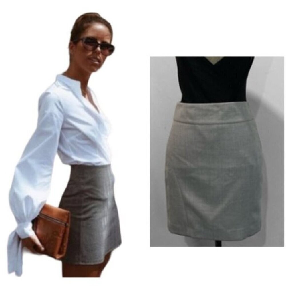 Banana Republic Grey Pencil Skirt Work Preppy Classic